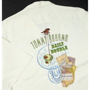 Tommy Bahama Daily Double Silk Hawaiian Shirt Men's XL Embroidered Camp Horse